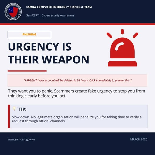 Cyber Awareness: Phishers fake urgency
